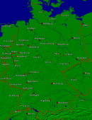 Deutschland Städte + Grenzen 910x1200